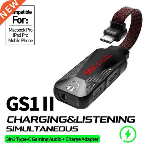 GS1 H-Res Moble Gamng Sound Card Type C PD QC Fast Charg