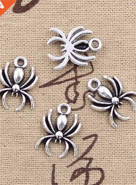 30pcs Charms Spider Halloween 17x14mm Antique Bronze Silver