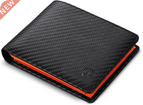 TEEHON Carbon Fiber Leather Wallet Men Fashion Trifold Walle