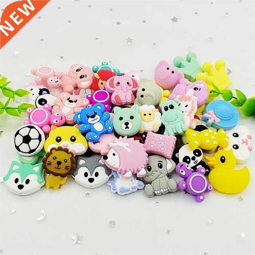 10pc SiliconeAnimal Beads BPA Free Baby Teething Beads  T