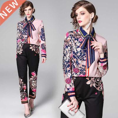 Dropship Spring Summer Fall Runway 2 Piece Womens Sets Retro