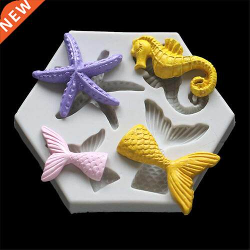 Mermaid Starfi Seahorse aped Silicone Fondant Cake Decor