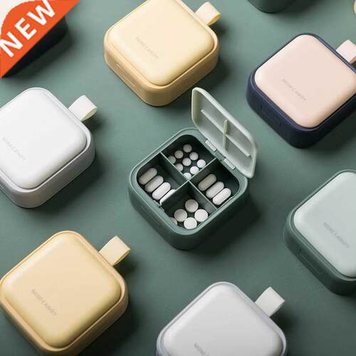 Portable Medicine Box with Lid Mini Sealed Dustproof Pill Di