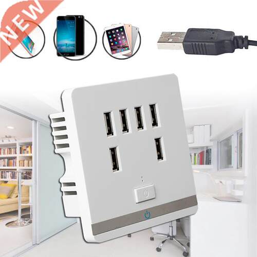 .4A 6 Port USB Wall socket Outlet Charger Power Socket Rece
