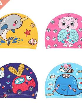 Swimming Cap for Children Elastic Fabric Cute Cartoon for Lo