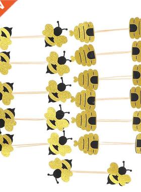 12pcs Bee Shape Cupcake Paper Cake Topper Birtay Party Cake