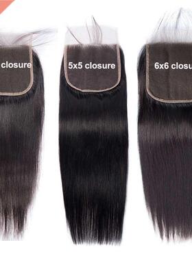 18 20 Inch 6x6 5x5 4x4 Lace Closure Only Remy 100% Human Hai