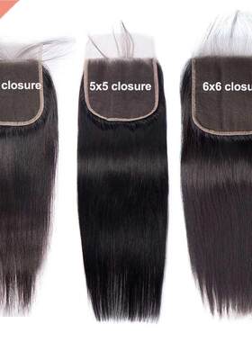 18 20 Inch 6x6 5x5 4x4 Lace Closure Only Remy 100% Human Hai