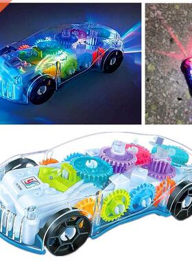 Kids Flashing Racing Car Toy Transparent Light Up Colorful L