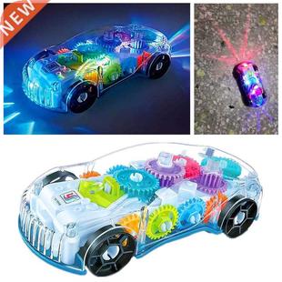 Kids Flashing Racing Car Toy Transparent Light Up Colorful L