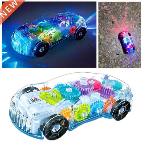 Kids Flashing Racing Car Toy Transparent Light Up Colorful L