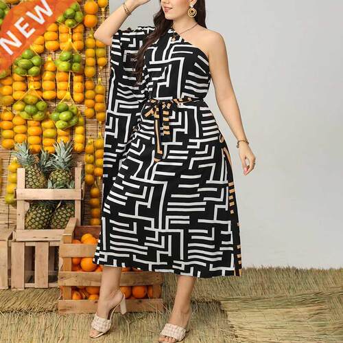 S-5XL Large Size High Waist Chiffon fat MM irregular dress