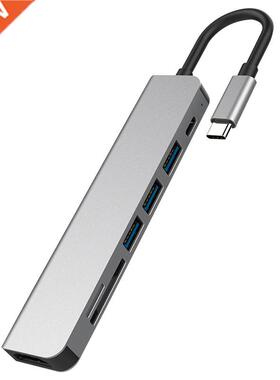 USB C HUB Type C To HDMI-compatible USB 3.0 Adapter 7 In 1 T