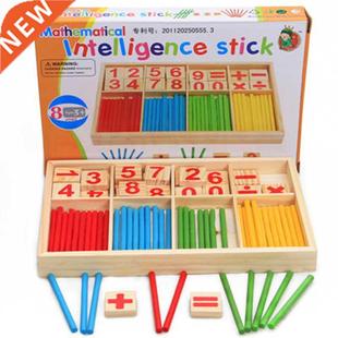 Figure Blocks Counting Sticks Education Wooden Toys Building