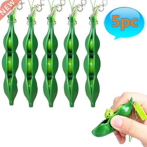 5pcs Fidget Toys Pack Portachiavi Decompression Edamame Toys