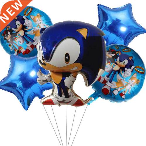 5pcs Sonic ball star aluminum film balloon set hedgehog ball