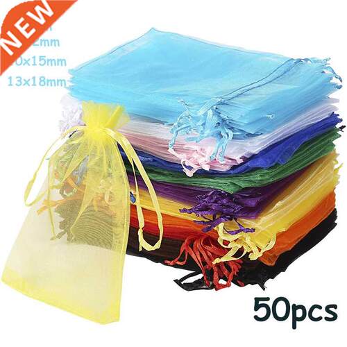 Wholesale 50pcs/lot Adjustable Organza Bag 5x7cm 7x9cm 9x12