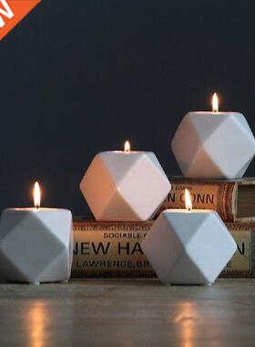 Ceramic candle holder Tealight Geometric Candlestick Home