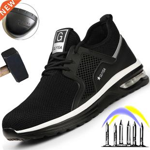 Breathable Light Safety oes Men Puncture-Proof Work Sneake
