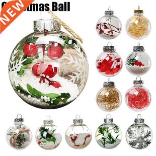 4Pcs Christmas Transparent Ball Fillable Balls Plastic Home