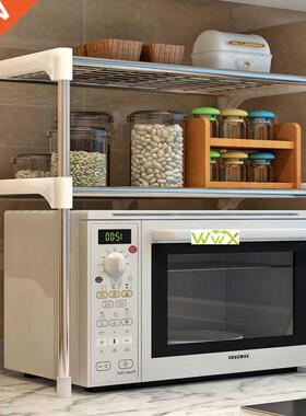 Stainless Steel Storage Rack Shelf Kitchen Tableware Microwa
