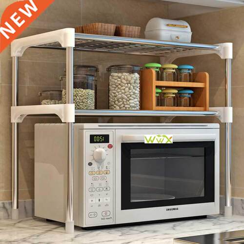 Stainless Steel Storage Rack Shelf Kitchen Tableware Microwa