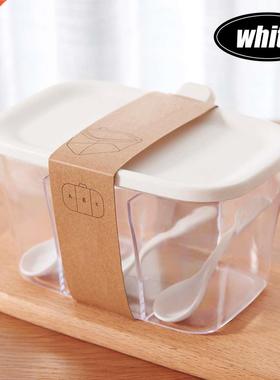 3 Grids Kitchen Organizer Storage Boxes with 3 spoons Spices