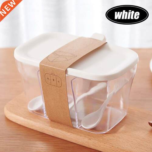 3 Grids Kitchen Organizer Storage Boxes with 3 spoons Spices
