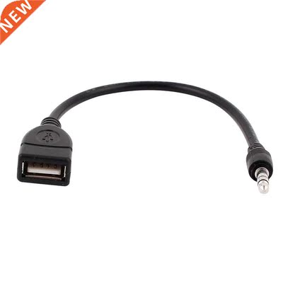USB jack, AUX, 3.5 mm jack for data charging cable black