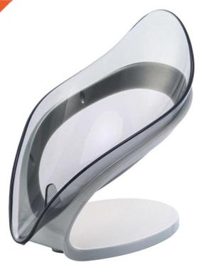 Leaf Shape Bathroom Soap Holder Self-adhesive Soap Box Drain