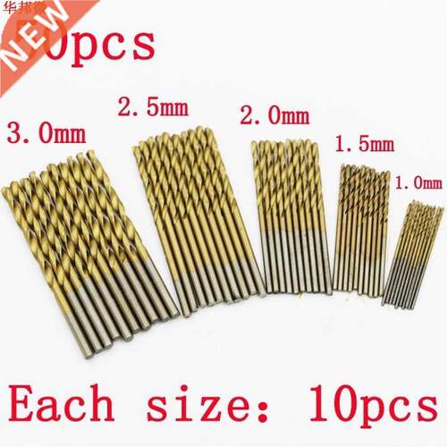 50pcs 1/1.5/2/2.5/3mm Hss High Speed Steel Drill Bit Set Too