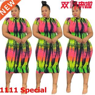 L-4XL large women's buttocks African print dress大码连衣裙女