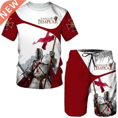 The Knight Templar Man Summer Set Sports Shorts + T-shirts M