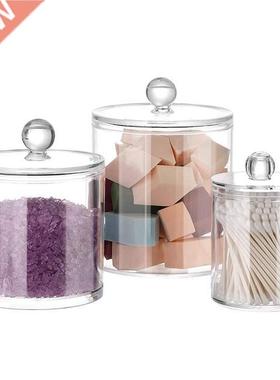 Acrylic Cotton Swab Holder Cosmetic Storage Box Set Bathroom