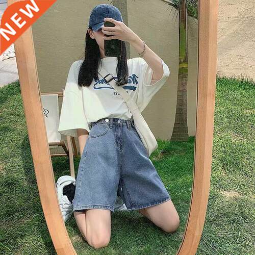 Feynzz  Summer Half Women Denim Shorts High Waist Bel