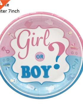 Gender Reveal Tableware Girl or Boy Latex oon Baby ower Co