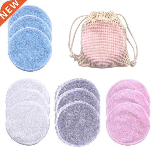 10PCS/Set Reusable Bamboo Fiber Washable Rounds Pads Makeup
