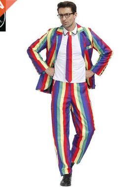 festive costume rainbow rainbow striped men's suit