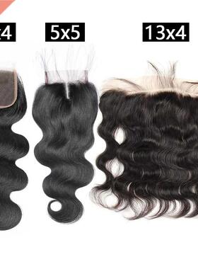 Indian Body Wave 1x4 Lace Frontal Closure Medium Brown Swis