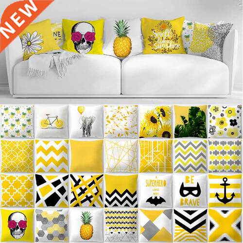 Geometry Yellow Skulls Decorative Pillows Cushion Summer Pil
