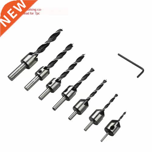Free Shipping 7pcs 3mm-10mm HSS 5 Flute Countersink Drill Bi