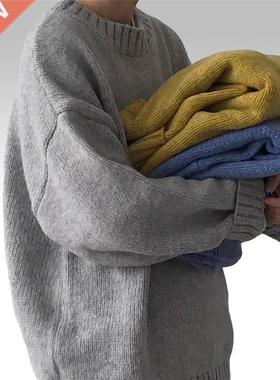 Men's Oversize Sweater Hong Kong Style Sweater Men Loose Sol