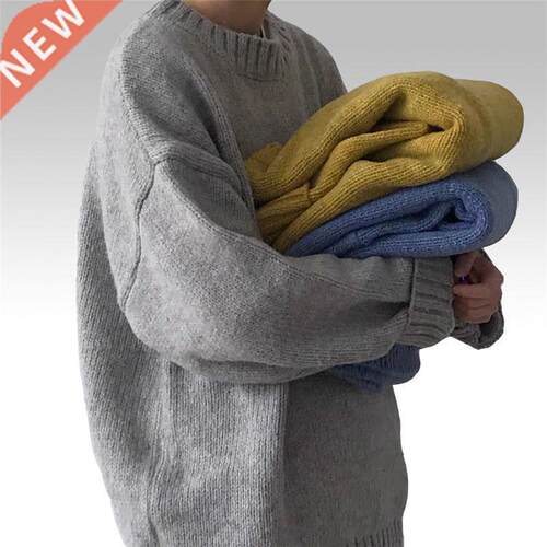 Men's Oversize Sweater Hong Kong Style Sweater Men Loose Sol