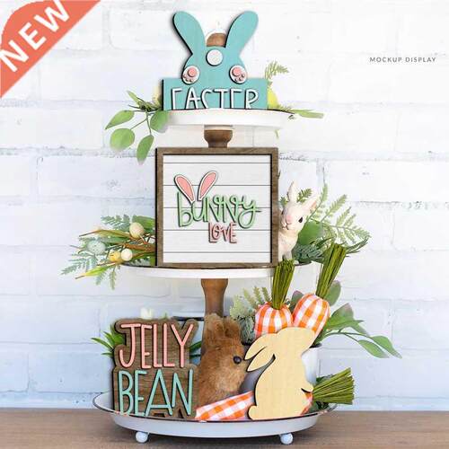 Set Of 8 Easter Table Decorations, Easter Tiered Tray Decora