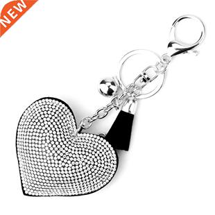 14Colors Silver Plated Heart Keychain Leather Tassel Holders