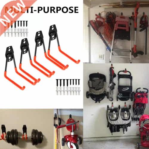 Wall-Mounted Garage Bike Hanger Hook Heavy Duty Metal Hooks