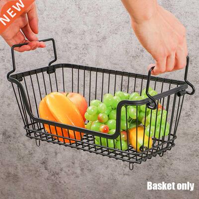 Iron Art Storage Basket With Handles for Kitchen Counter
