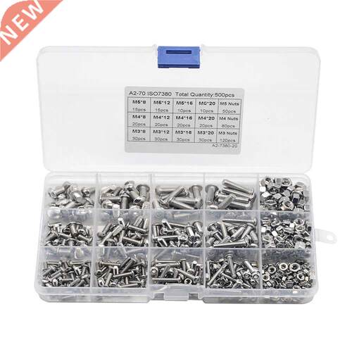500pcs M M4 M5 Stainless Steel 04 Hexagon Socket Head Sock
