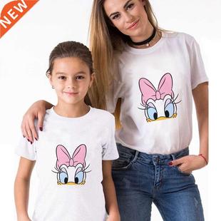 Daisy Duck Pattern T-Shirt Woman Loose Short Sleeve Tees Sum