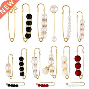 15Pcs Sweater Clips Heavy Duty Safety Pins Faux White Pearl